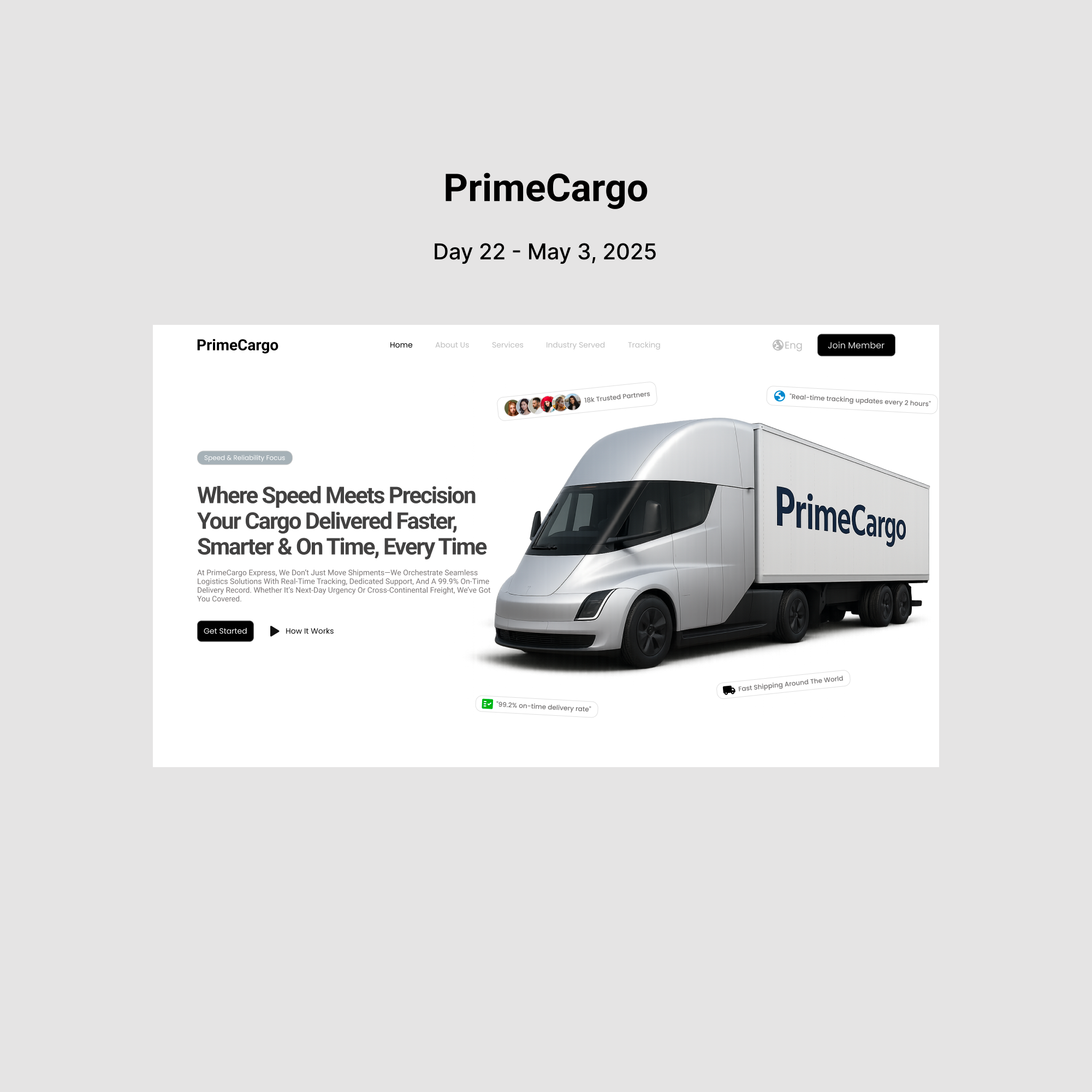 PrimeCargo - Cargo Landing Page figma graphic design ui