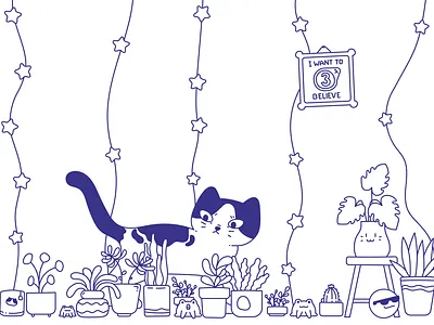 streamfest2024 cat line plants stars