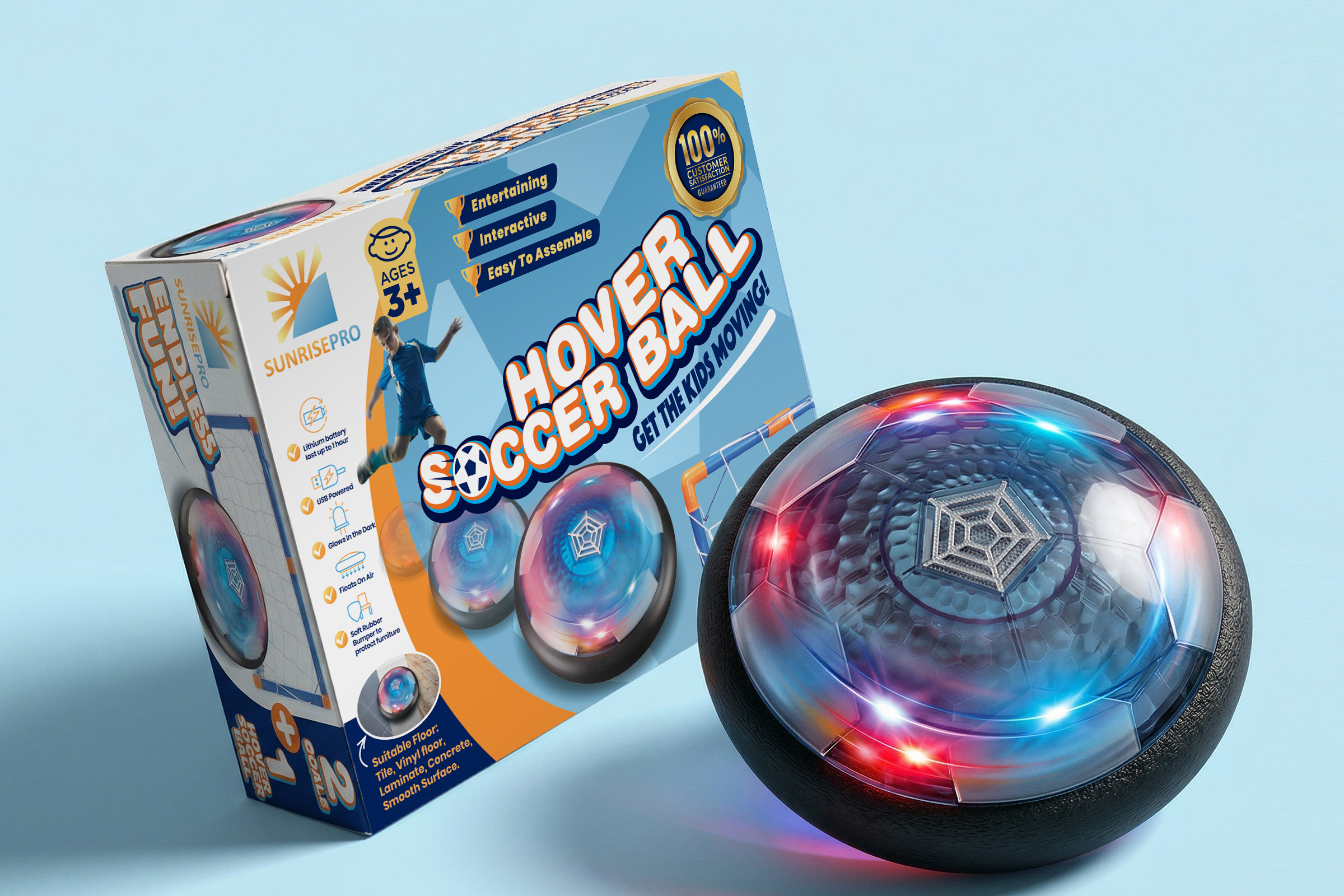 Hover Soccer Ball Box - Product Packaging Design box design brand packaging branding consumer product creative design graphic design hover soccer ball marketing modern packaging packaging concept packaging design print print design product packaging professional retail packaging sports packaging