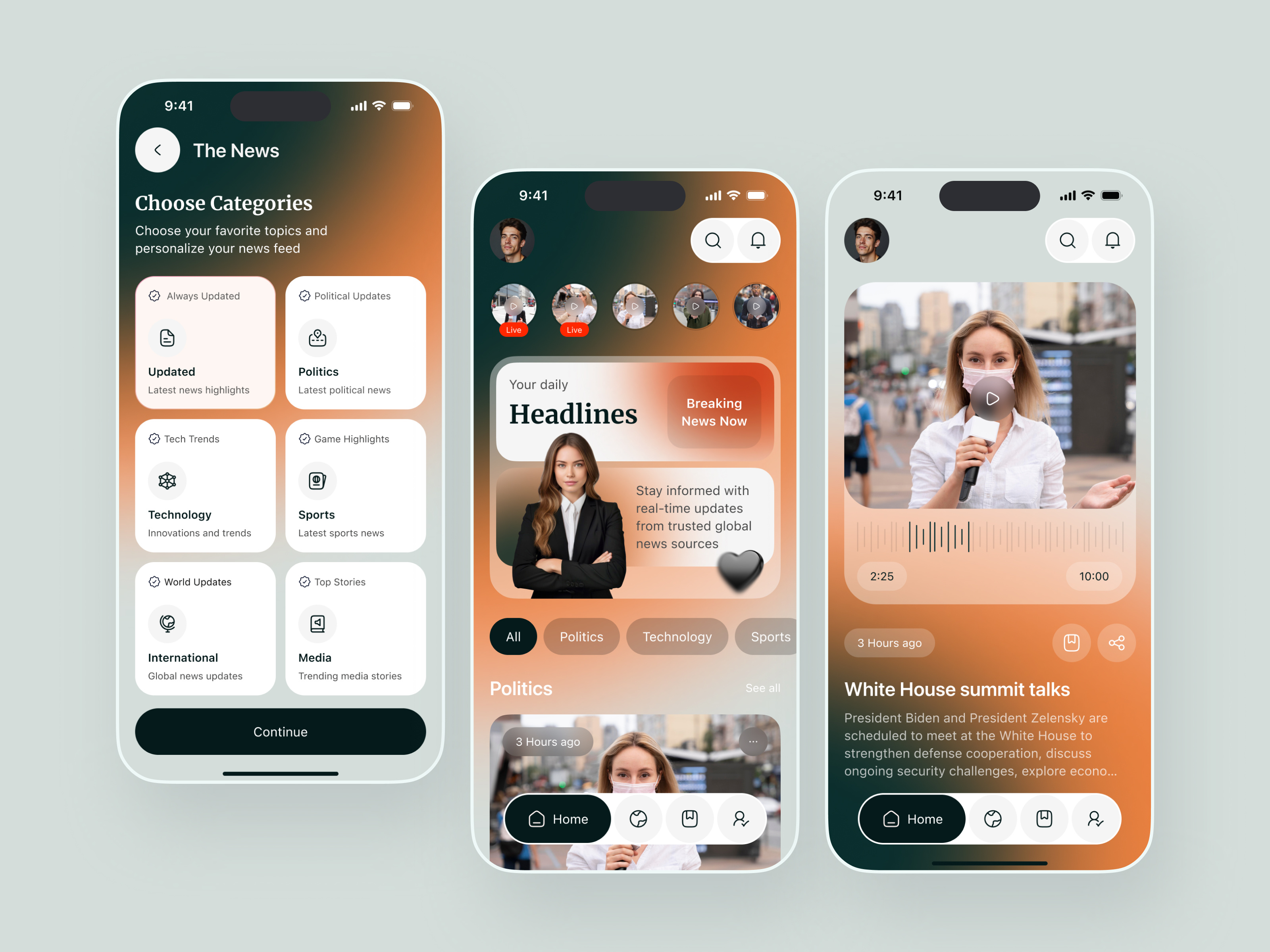AI Powered Breaking News Hub Mobile App ai news app app design app redesign article reader breaking news ui clean ui design daily news app mobile app mobile app design news app news platform design personalized feed product design mobile realtime updates trending stories app ui components