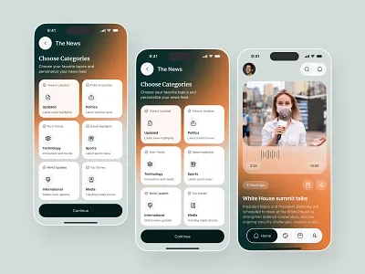 AI Powered Breaking News Hub Mobile App ai news app app design app redesign article reader breaking news ui clean ui design daily news app mobile app mobile app design news app news platform design personalized feed product design mobile realtime updates trending stories app ui components