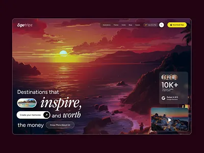 Travel Website Design graphic design hero section design inspiring hero design modern design travel travel websites ui