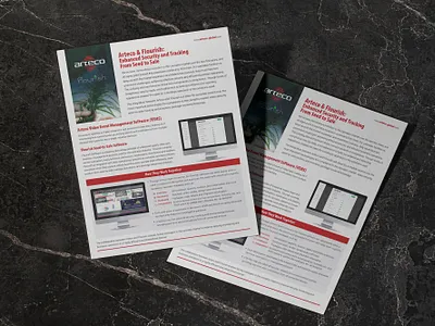 Arteco Flyer Design advertisement balance case study clean corporate creative design flyer graphic design layout leaflet marketing modern print professional red system white