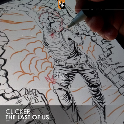 Clicker The Last Of Us [Sketching Process] character clicker clothing clothing brand commission drawing fanart game halloween hbo horror illustration monster nft nft artist nft creator playstation thelastofus thelastofushbo zombie