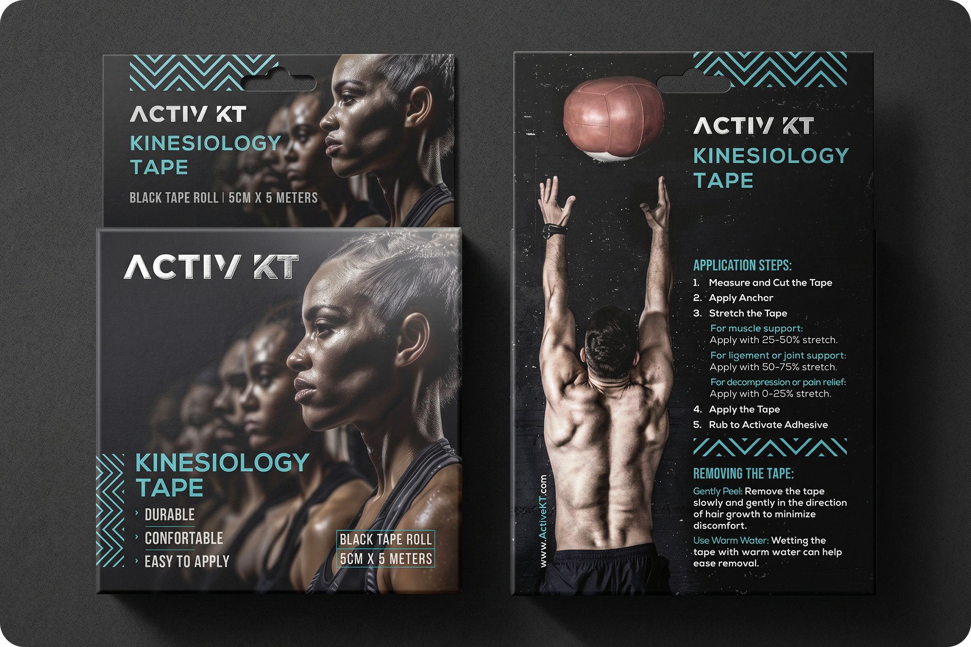 Sports Therapy Packaging Design – Kinesiology Tape Box Concept box design branding creative design fitness branding graphic design gym health product kinesiology tape layout design marketing medical packaging modern packaging design print design product packaging professional sport sports packaging sports recovery