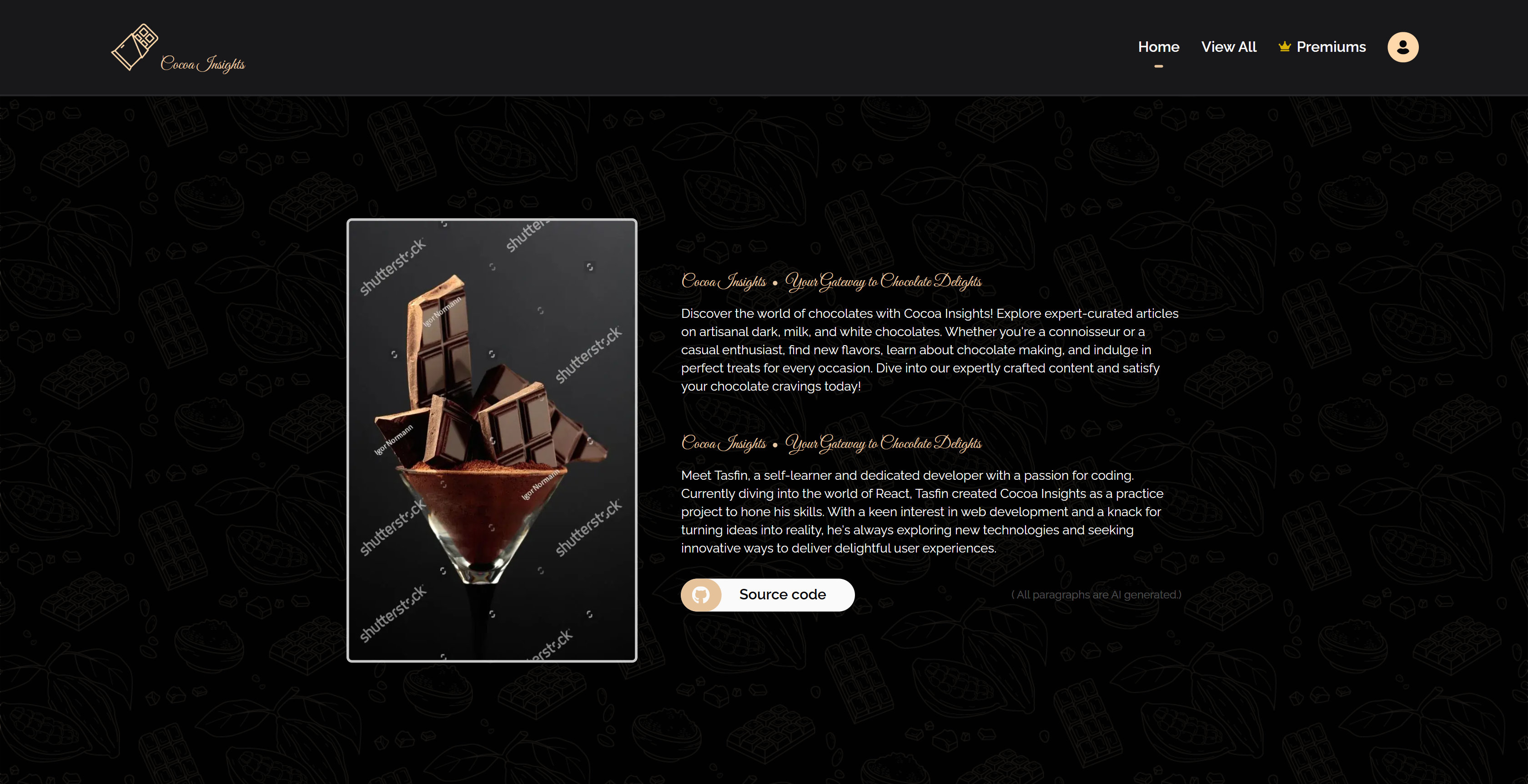 Cocoa Insights beautiful website branding clean css dark mode graphic design html illustrations landing page modern ui design react tailwind ui web design website