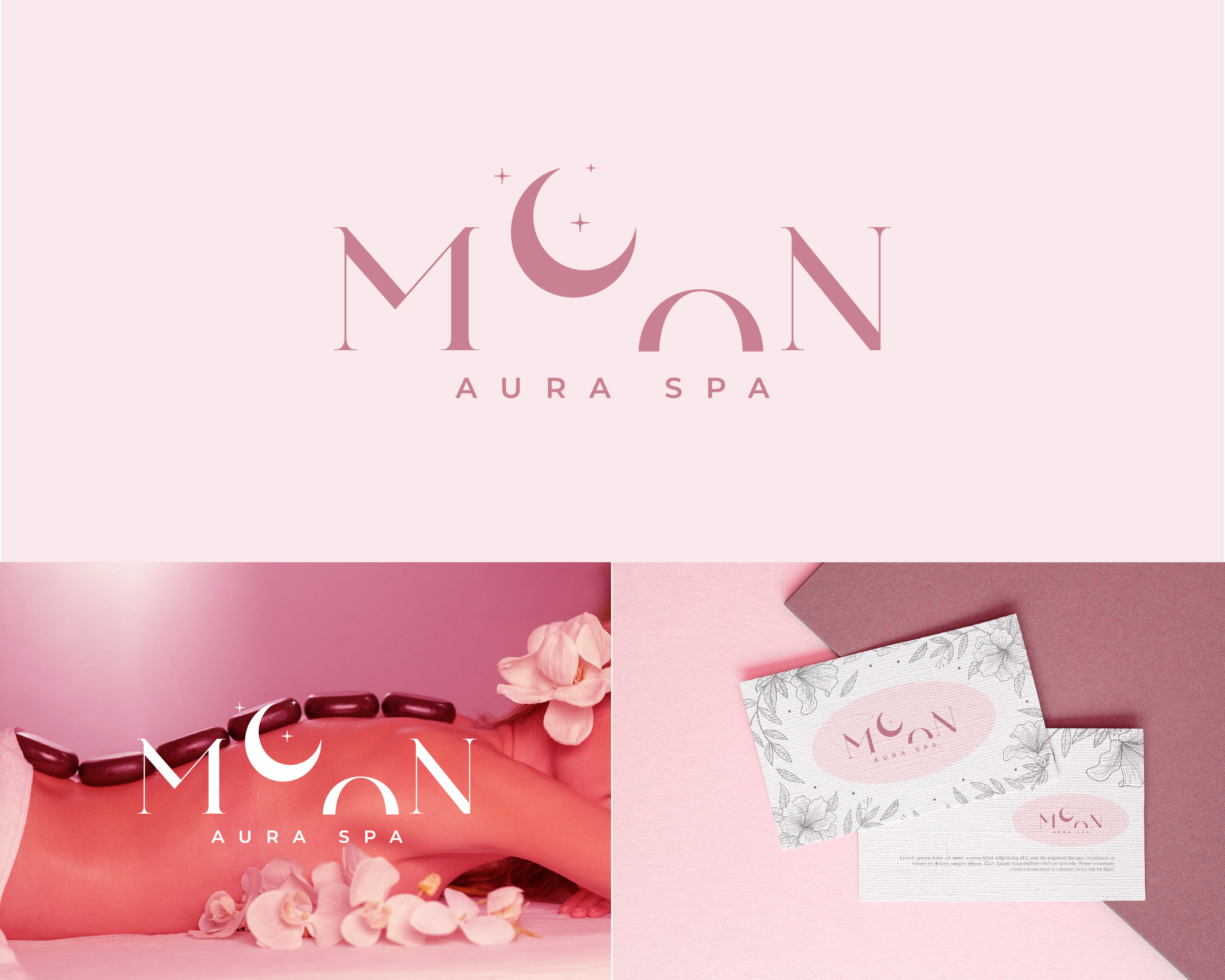 Example of Moon Aura Spa - Logo design and brand style guide