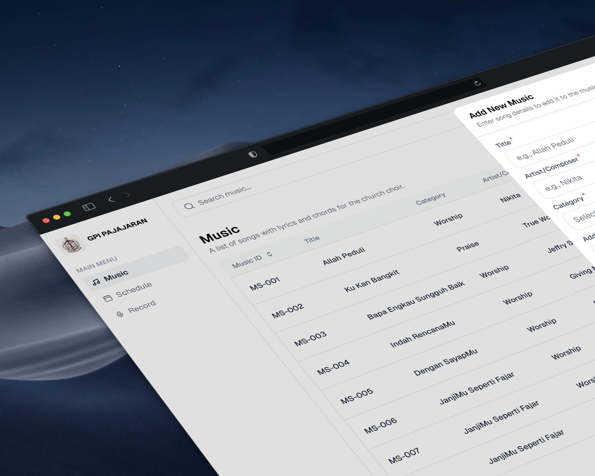 Music Management System figma management system music ui ux web app website