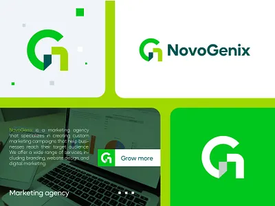 NovoGenix Marketing Agency Logo Design | Modern Branding brand branding branding logo clean logo design gn branding gn logo design graphic design illustration letter g logo letter n logo logo logo for sale minimalist logo novogenix logo typography