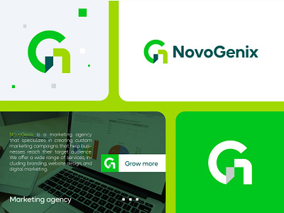 NovoGenix Marketing Agency Logo Design | Modern Branding brand branding branding logo clean logo design gn branding gn logo design graphic design illustration letter g logo letter n logo logo logo for sale minimalist logo novogenix logo typography