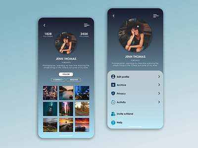 Daily UI 006 - Profile app dailyui design ui ux