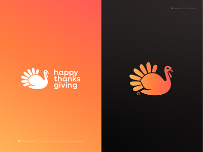 Happy Thanksgiving! animal logo bird branding celebration concept illustration logo logo design minimal pictogram plume thanksgiving turkey unused