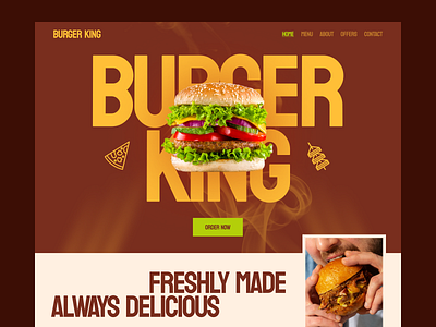 Burger Restaurant Landing Page delivery app delivery landing page e commerce fast food food app food home delivery food ingredients food landing page food restaurant food website healthy food online food service online store restaurant shop