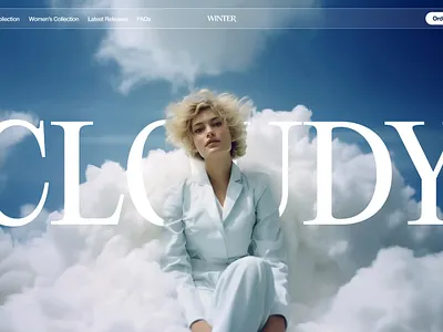 WINTER | Hero section art direction blue branding clouds design fashion fashion collection fashion modern website fashion website graphic design hero section modern ui ui design web design website