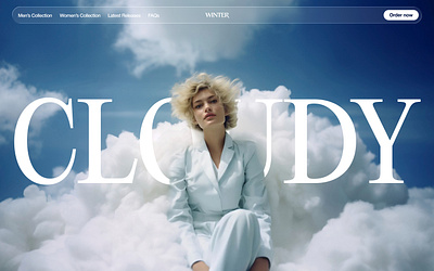WINTER | Hero section art direction blue branding clouds design fashion fashion collection fashion modern website fashion website graphic design hero section modern ui ui design web design website