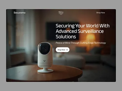 Clean, modern, premium smart home security device landing page ai powered cctv camera security solution smartdevice smarthome surveillance