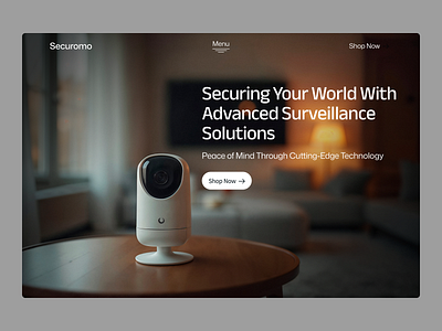 Clean, modern, premium smart home security device landing page ai powered cctv camera security solution smartdevice smarthome surveillance
