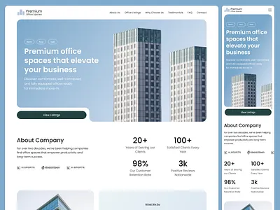 Commercial Real Estate Website — Modern UI/UX Concept b2b website commercial real estate corporate website eal estate ui figma figma design minimal design modern ui office space design property design property listing real estate marketplace real estate website ui components