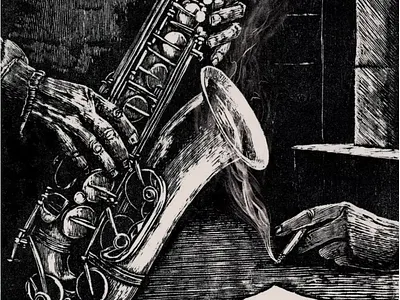 Anagh Banerjee for The New Yorker black and white conceptual illustration editorial illustration illustration illustrationart illustrationartist illustrationzone illustrator music printmaking woodcut woodcut print