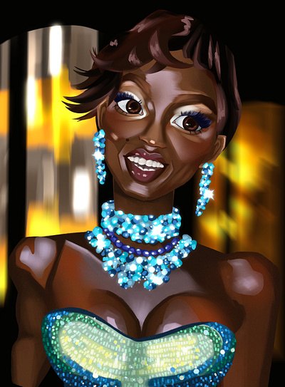 Anoki YAI portrait art characterisation club colourful fanart fashion illustraton nightclub porcreate portrait semirealistic