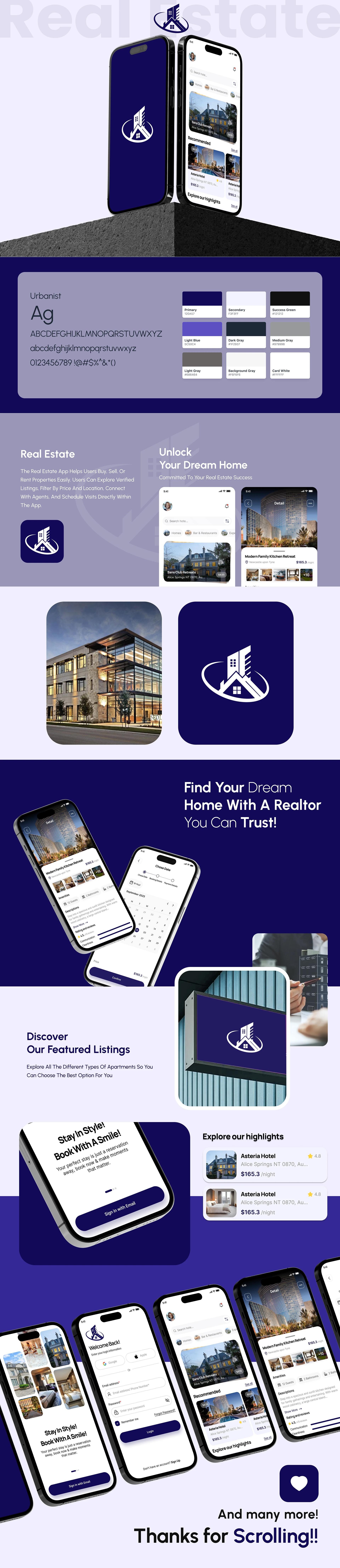Real Estate Mobile App branding graphic design ui