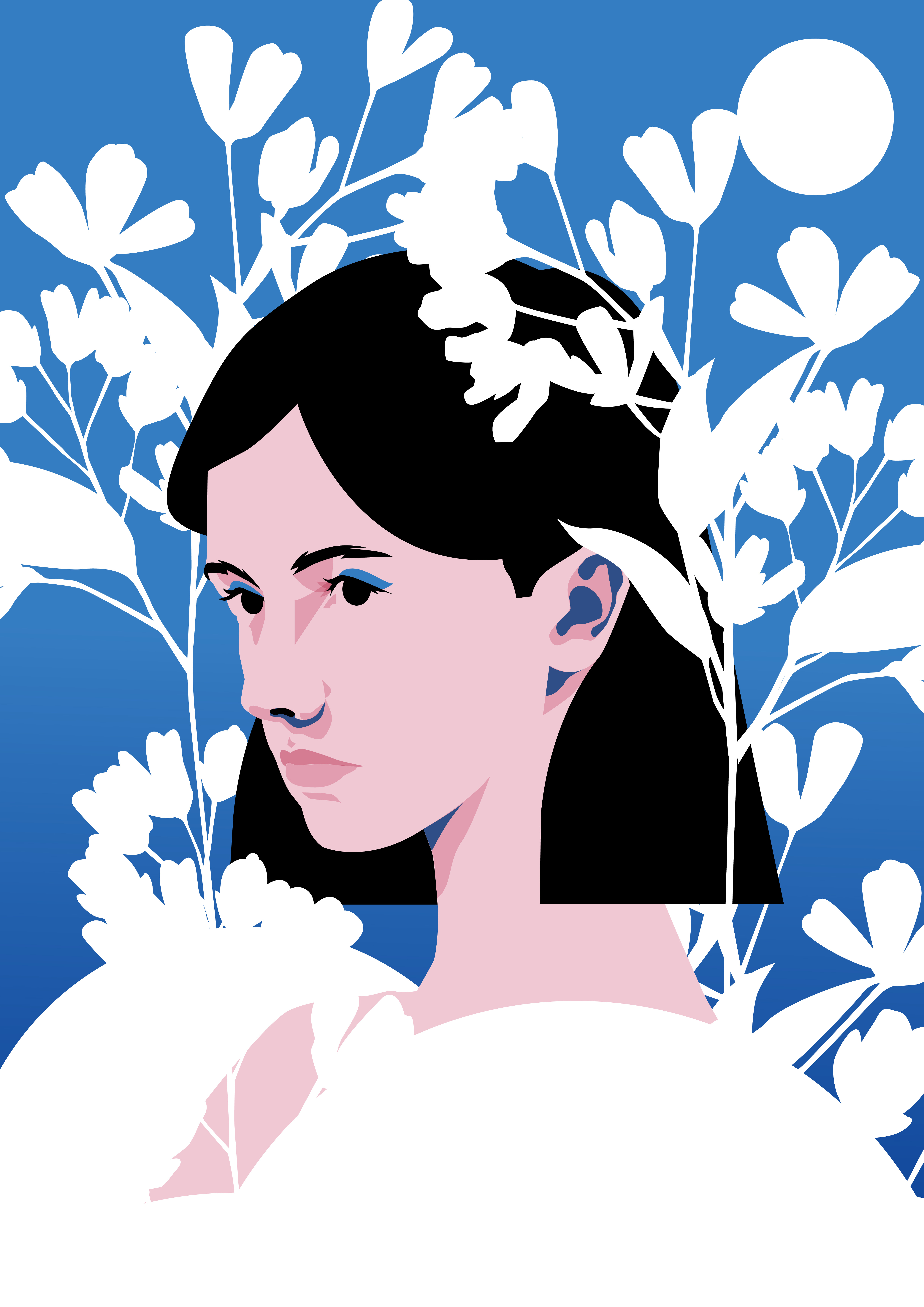 Winter bloom abstract branding bride composition cover design editorial editorial illustration floral illustration laconic lines minimal portrait portrait art poster vector vector illustration wedding wedding illustration