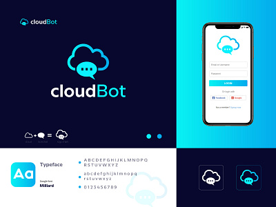 cloudBot logo | chatbot icon | bot tech logo design bot icon bot logo brandbook brandidentity branding design brandlogo chat logo chatbot company logo custom logo design design fiverr design graphic design identity design illustration logo logodesign minimalist logo startup logo tech startup logo