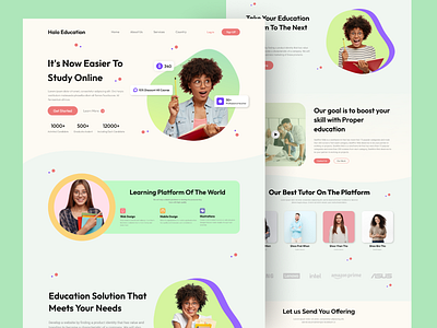 Education Landing page agency best ui branding creative ui design design digital agency education graphic education modern ui online education ui ux web design website