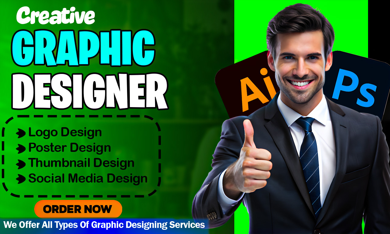 Creative Graphic Designer Specializing in Creating Modern Design brand identity branding design flyer design graphic design illustration logo poster design social media design thumbnail design typography