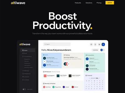 Designed a modern and intuitive dashboard concept for - Attiwave