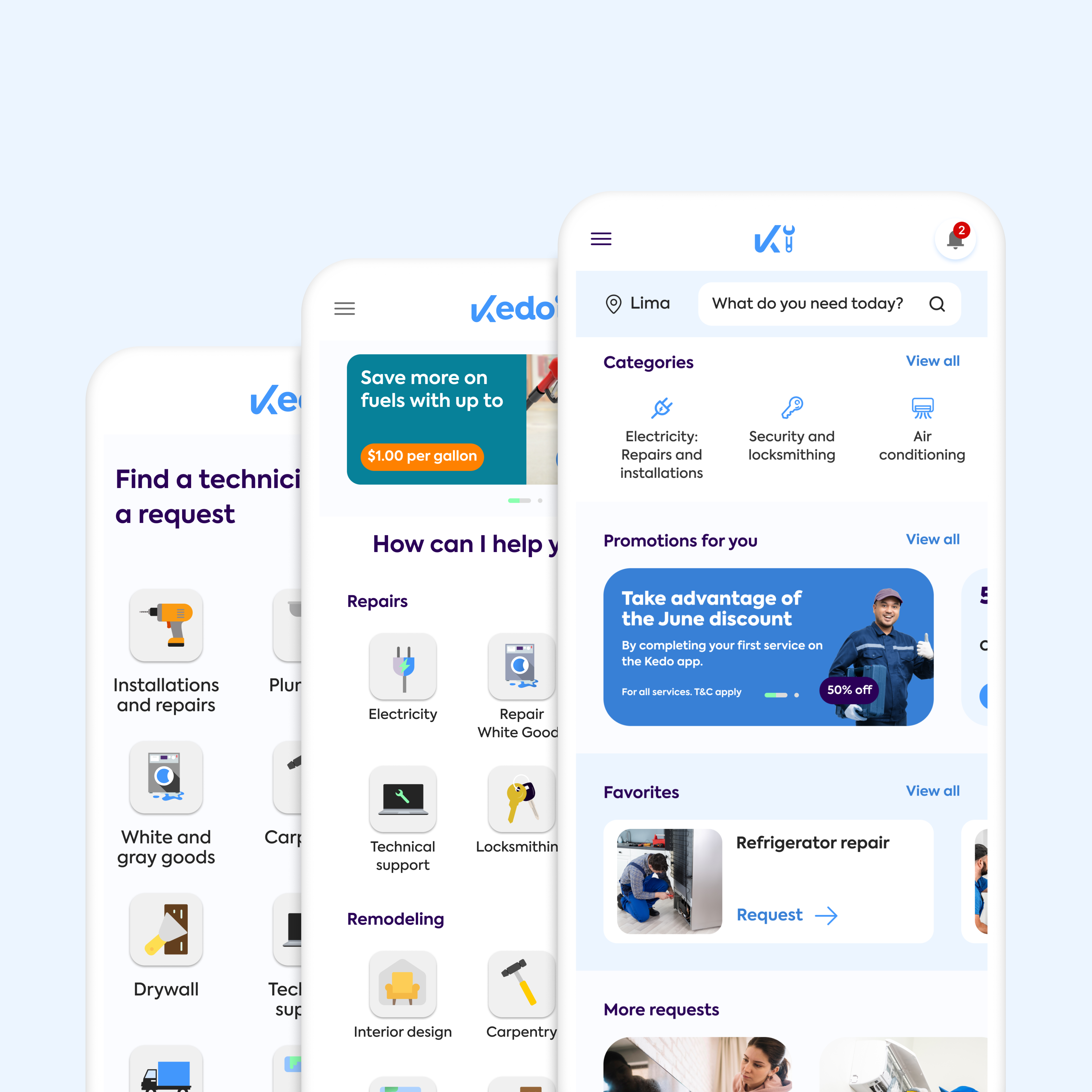 Kedo App Home app design home app home services app homerepair ui ux