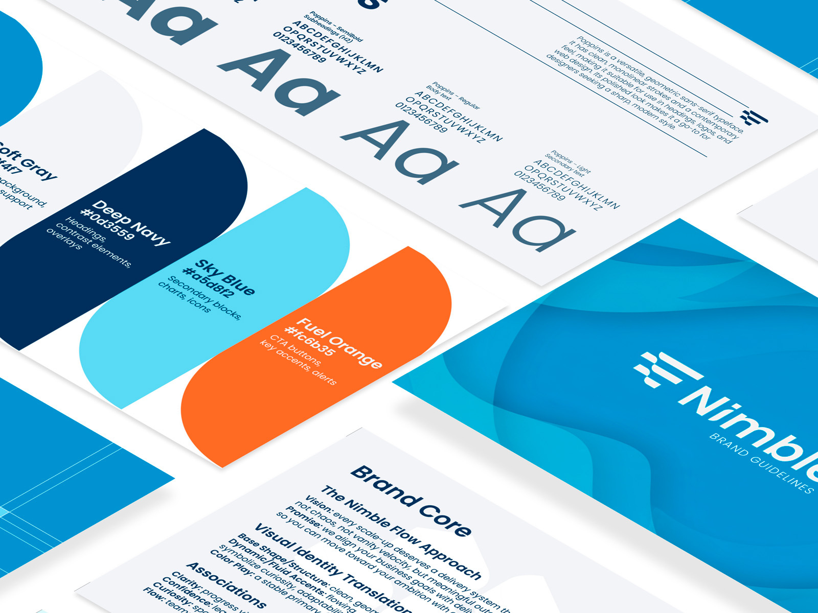 Brand Guidelines for Tech Consultancy — Nimble Flow brand assets brand book brand guidelines brand identity brand strategy branding corporate identity creative direction identity design identity system logo design logo system logomark minimal logo modern logo monogram logo rebranding style guide typography visual identity