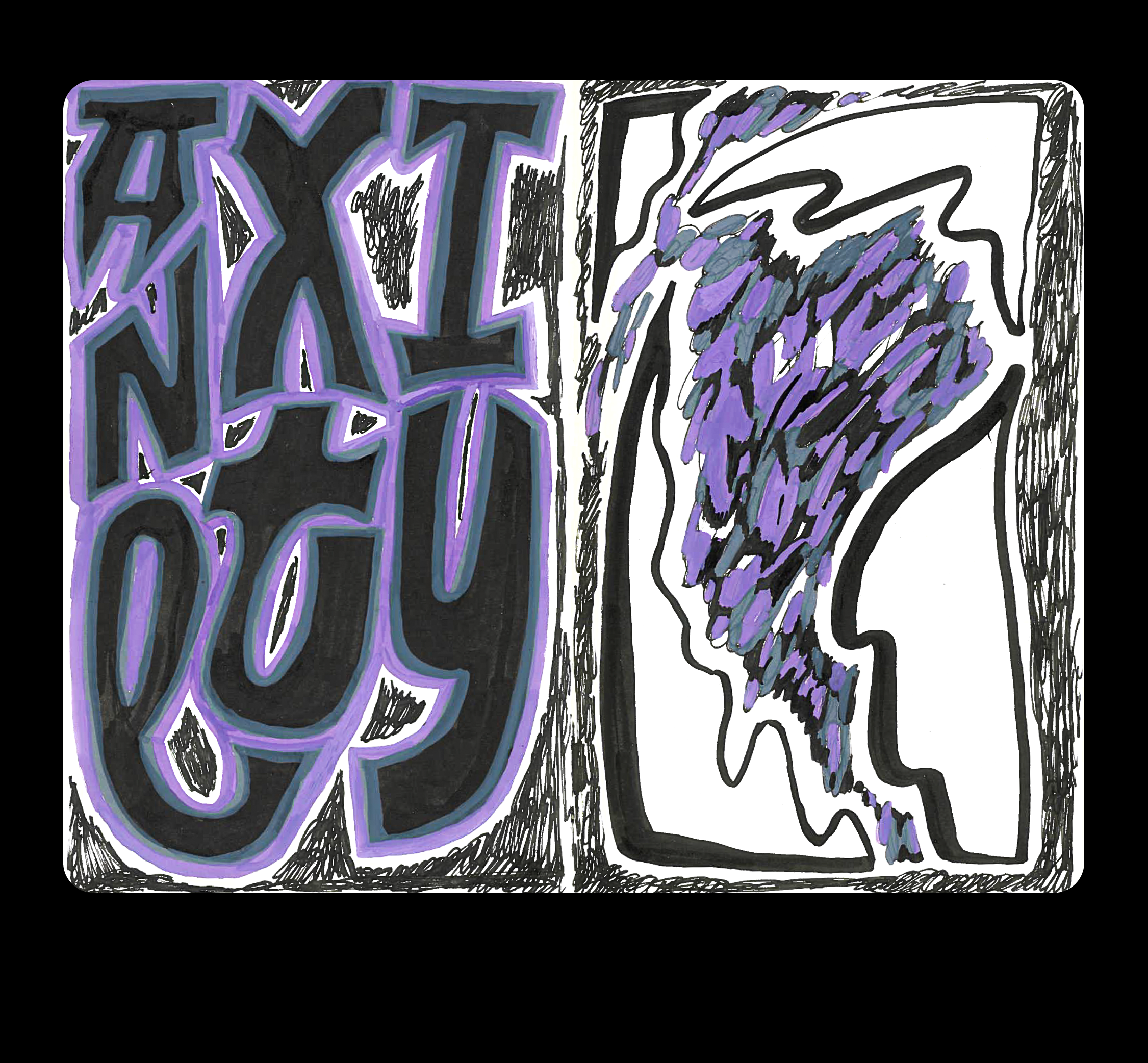 A spread from a sketchbook craft design graphic design illustration sketchbook typography