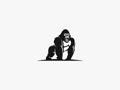 Gorilla Logo animal animal logo branding branding design cute character cute logo design gorilla gorilla character design gorilla design gorilla logo gorilla logo design graphic design illustration logo logo design power logo vector