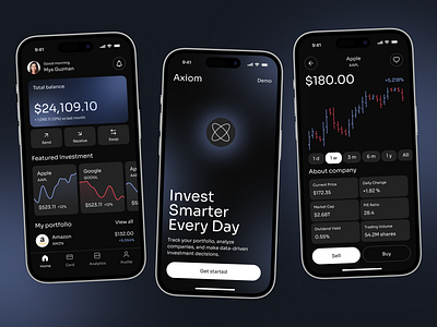 Fintech Investment Portfolio Mobile App application design data visualization finance app investment app mobile mobile app design mobile app ui modern app ui popular ui ui ux ui ux design ux