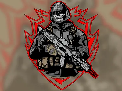 Ghost from Call of Duty Mascot Logo Design artwork call of duty character character design character illustration character logo design design digital art gaming logo design graphic design illustration logo logo design mascot mascot logo mascot logo design
