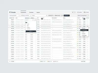 Transactions ⬛️ data finance financial interface sheets transactions ui ux