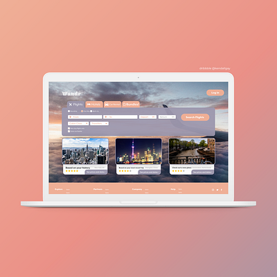 Travel Booking Service adobe xd design desktop interaction interaction design minimalism pastel soft ui travel ui ux uxui xd