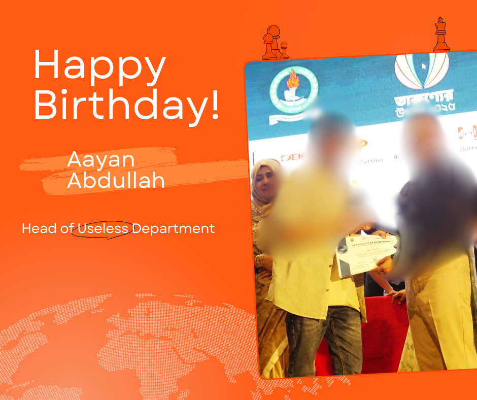 Orange birthday poster (chess + geo) birthday graphic design orange poster