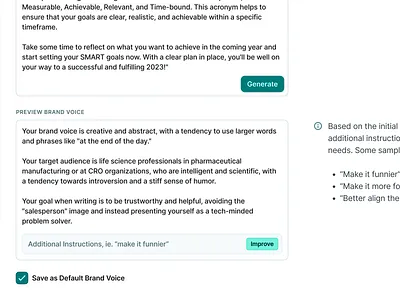 copy.ai Brand Voice UI ai app b2b b2c brand copy copyai field flat form input minimal saas simple text ui ux voice web