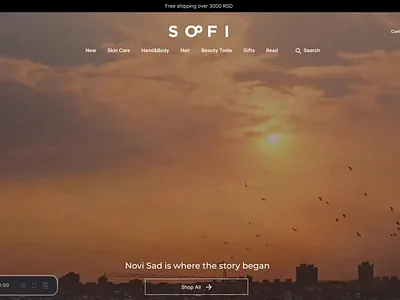 Redesign of the Sofi Brand Homepage animation clean cosmetics elegant homepage minimalism redesign simple ui ux white