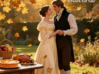 Thanksgiving Day Romance Cover Art work cover art work graphic design historical romance regency victorian