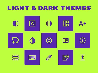 High-Contrast Accessibility Themes accessibility accessible design components contrast customisation dark mode design system high contrast icon set icons interface design light mode preferences product design settings ui theme design toggle ui design ui kit user experience