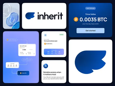 Logo & branding for Bitcoin protection & recovery app branding cards countdown crypto graphic design icon logo schema wing