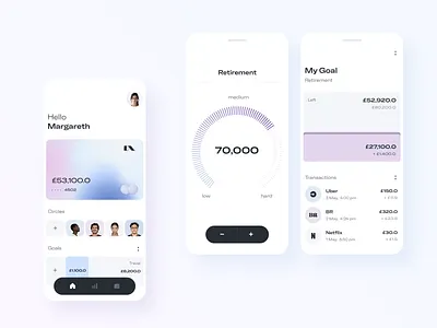 Mobile App UI Design. Goals and Progress Tracking app app design app interface banking app finance app mabile app mobile mobile app ui mobile ui