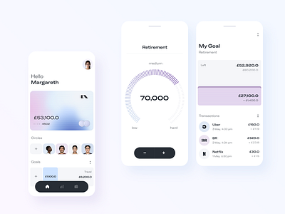 Mobile App UI Design. Goals and Progress Tracking app app design app interface banking app finance app mabile app mobile mobile app ui mobile ui