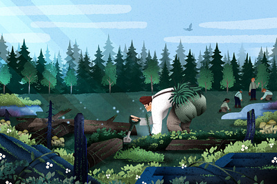 an illustration for Globe Content Studio introducing WWF-Canada animal digital art graphic design illustration photoshop