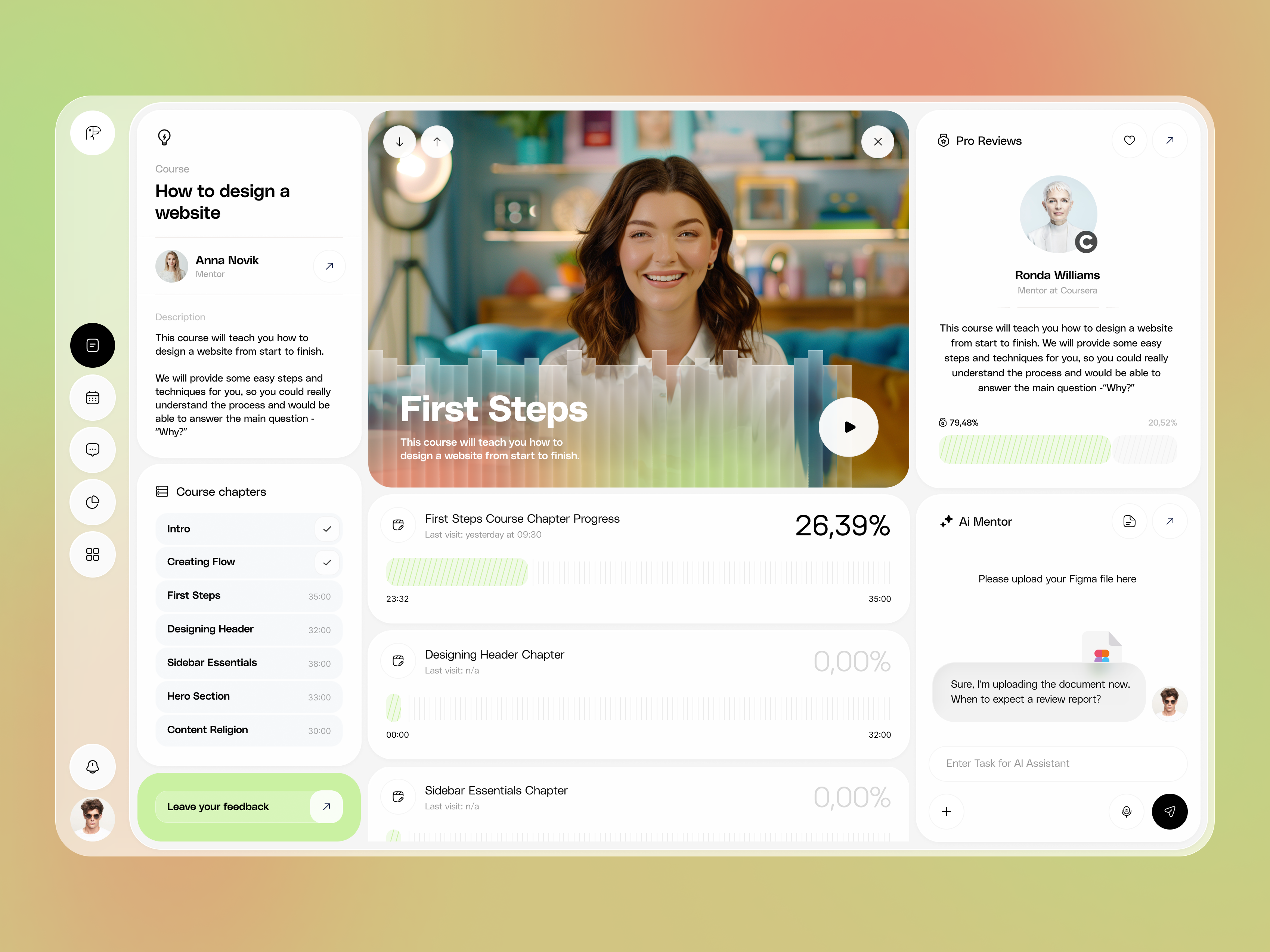 Parrot Education Courses Platform ai ai bot app chat clean course courses education learning mentor minimal mobile reviews web white