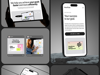 Nexa Pulse agency website branding creative agency design digital design illustration interface design mobile ui portfolio website typography design ui ui design ui exploration ux visual identity