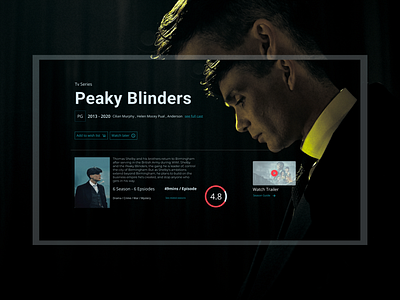 Peaky Blinder Ui UX landing page Figma figma ui ux modern design movie website peaky blinders